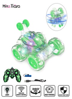 MissTiara 4WD RC Stunt Car,High Speed Double Sided Car With 360 Flips, Sound And Light,Great Road Passing Capacity,Monster Truck  - Image 1