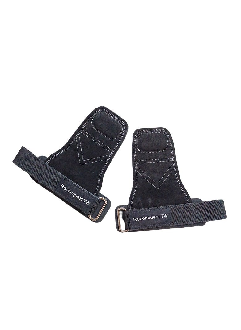 KYD 3 Layers of Cowhide Deadlift Gloves and Grip Pads, Weight Lifting Wrist Hooks Straps Wrist Straps for Weightlifting Alternative,Training Accessory  - Image 1