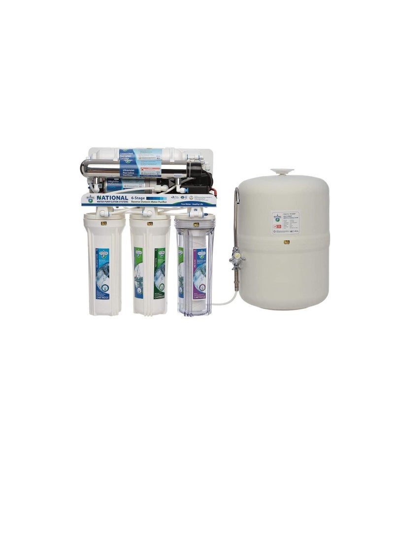 NATIONAL GREEN National Green 75 GPD, 6 Stage RO system with UV NE-RO6-75QF-SV-MV-UV  - Image 1