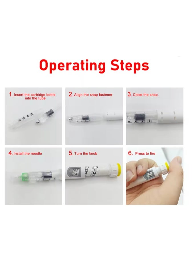 NOVAMED Portable Adjustable Injection Pen – Disposable Medication Delivery Pen for Compatible Insulin, Growth Hormone & Interferon Cartridges | Compact Precision Injection Device - Image 2