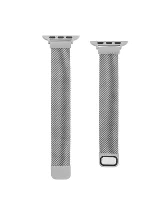 Replacement Strap Small Waist Dual Section Milan Watch Band For Apple Watch Series 9&8&7 41mm / SE 3&SE 2&6&SE&5&4 40mm / 3&2&1 38mm Silver - pzsku/ZC20982E5C520A1B99BA1Z/45/_/1714875603/e4c6a833-45e1-4d11-9171-843c228c9a10