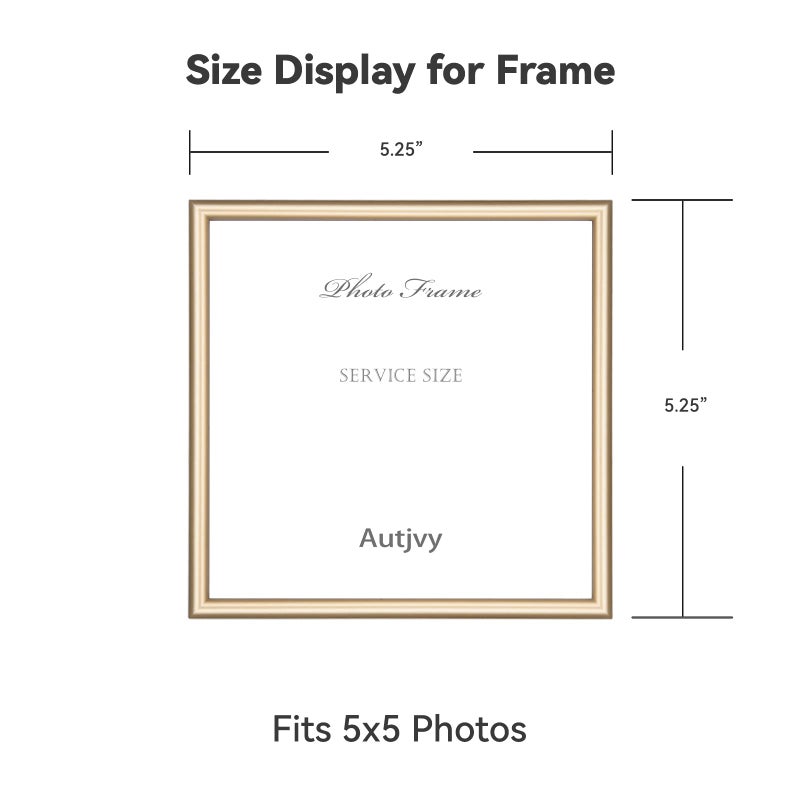 Autjvy 4x4 Picture Frames Gold - Brushed Brass Modern Simple Thin Aluminum Metal Photo Frame with HD Real Glass  Display for Tabletop and Wall Collage. (2 Pack) - Image 3