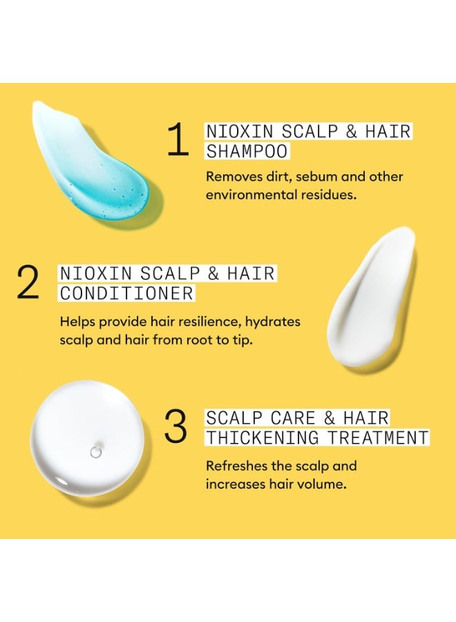 Nioxin System 1, For Thicker, Fuller Hair, Hair thickening treatment For Natural Hair with Light Thinning, Loyalty Kit large size, Hydrating Shampoo, Scalp Conditioner, Hairthickening serum - Image 4