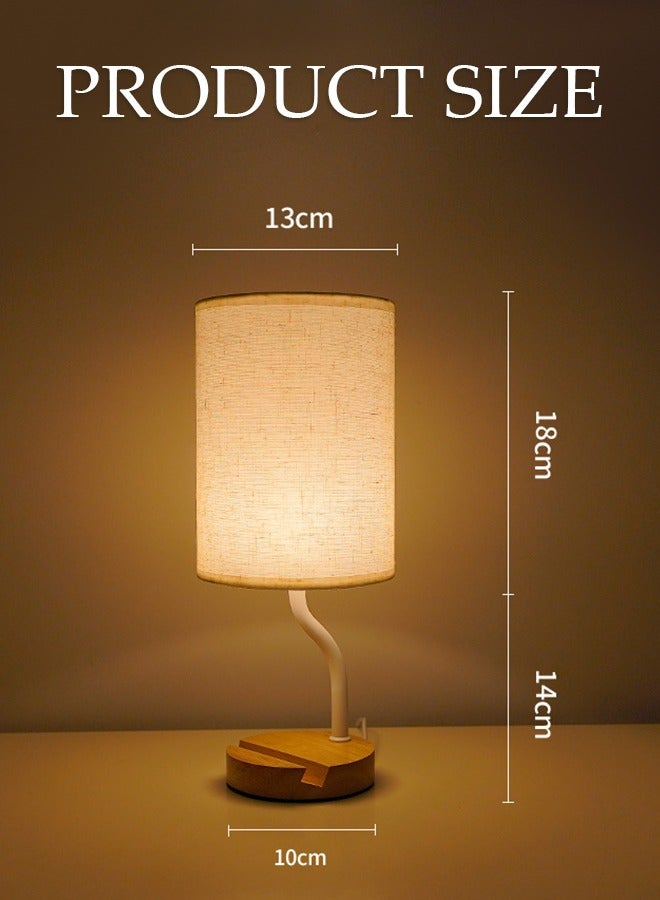 DUNISO Bedside table lamp, USB fabric bedroom lamp, multifunctional desk lamp with fabric lampshade, three color multi-level adjustable, with bracket, suitable for living room, study, bedroom and office - Image 5