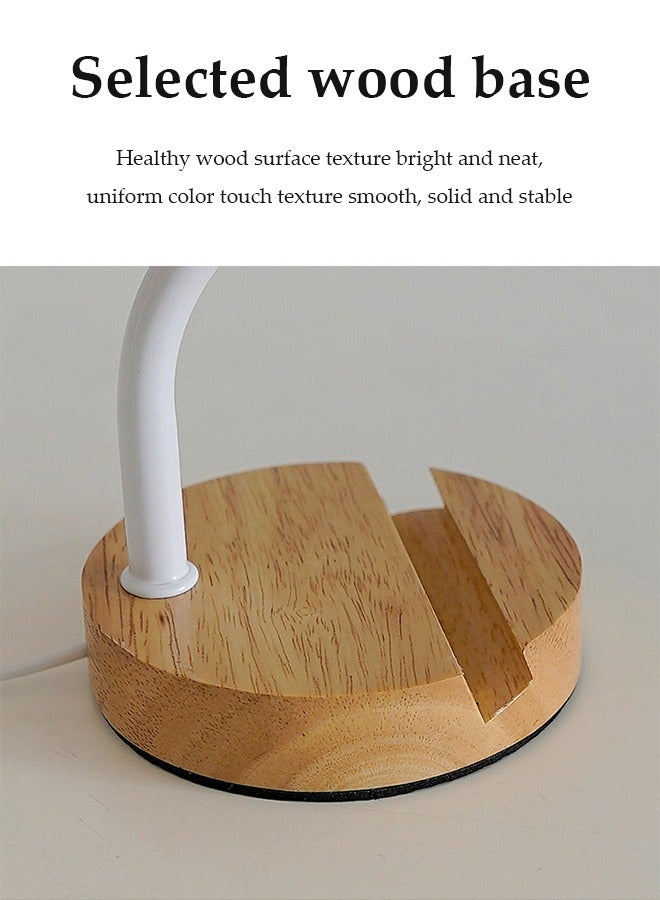 DUNISO Bedside table lamp, USB fabric bedroom lamp, multifunctional desk lamp with fabric lampshade, three color multi-level adjustable, with bracket, suitable for living room, study, bedroom and office - Image 4