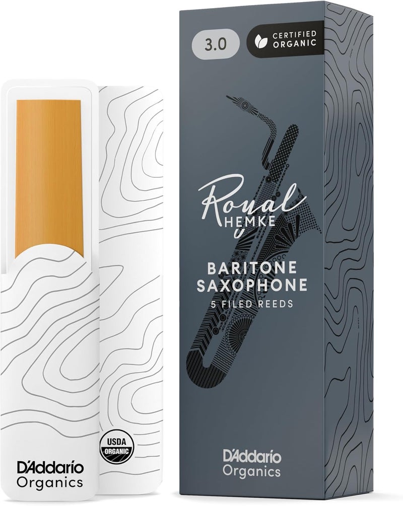 D'Addario Royal Hemke Baritone Saxophone Reeds, Strength 3.0, Pack of 5 - Image 1
