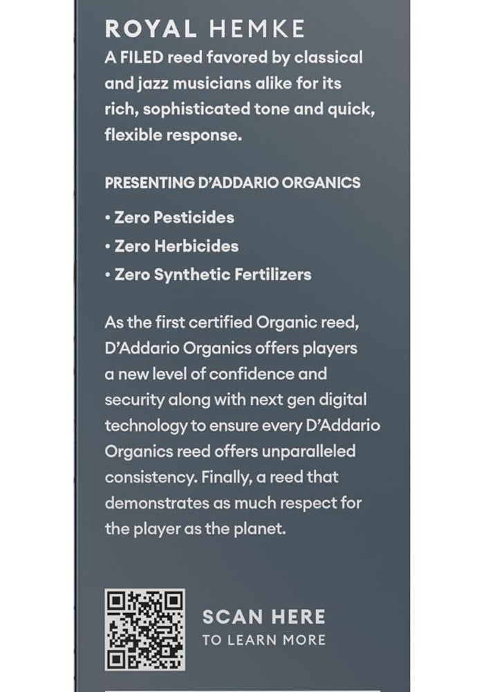 D'Addario Royal Hemke Baritone Saxophone Reeds, Strength 3.0, Pack of 5 - Image 2