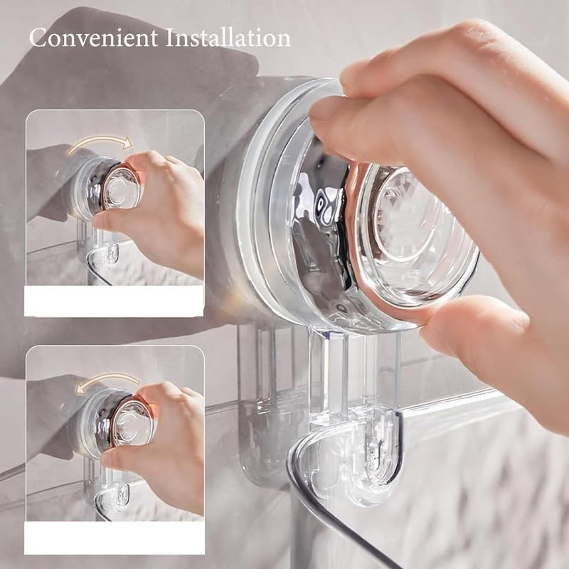Excefore Precision processed material Crystal Acrylic Bathroom Suction Shelf with Glacier Pattern, No-Drill Removable Shower Caddy, Adjustable Organizer Rack for Shampoo, Soap, Kitchen, Bathroom Accessories Individual group scene compatible - Image 4
