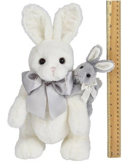 Bearington Collection Bearington Skip and Hop White Gray Plush Stuffed Animal Bunny Rabbit, Adorable, Cuddly, Great Gift for Bunny Lovers of All Ages, Birthdays, Holidays and Special Occasions, 14 inches  - Image 3