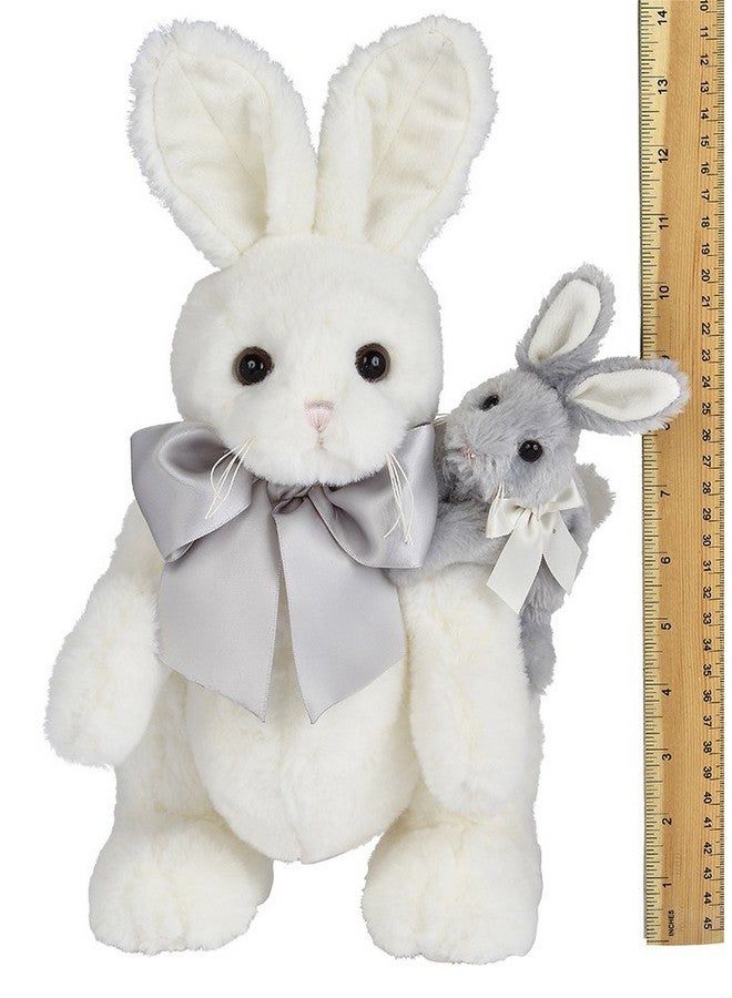 Bearington Collection Bearington Skip and Hop White Gray Plush Stuffed Animal Bunny Rabbit, Adorable, Cuddly, Great Gift for Bunny Lovers of All Ages, Birthdays, Holidays and Special Occasions, 14 inches  - Image 3