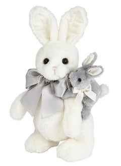 Bearington Collection Bearington Skip and Hop White Gray Plush Stuffed Animal Bunny Rabbit, Adorable, Cuddly, Great Gift for Bunny Lovers of All Ages, Birthdays, Holidays and Special Occasions, 14 inches  - Image 1