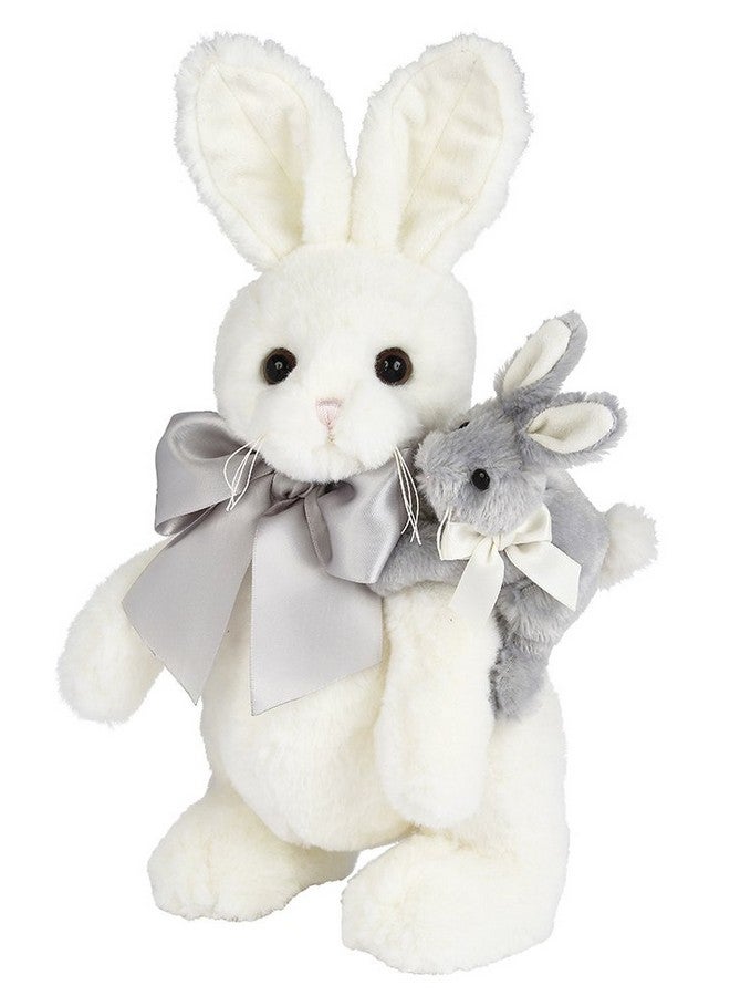 Bearington Collection Bearington Skip and Hop White Gray Plush Stuffed Animal Bunny Rabbit, Adorable, Cuddly, Great Gift for Bunny Lovers of All Ages, Birthdays, Holidays and Special Occasions, 14 inches  - Image 1