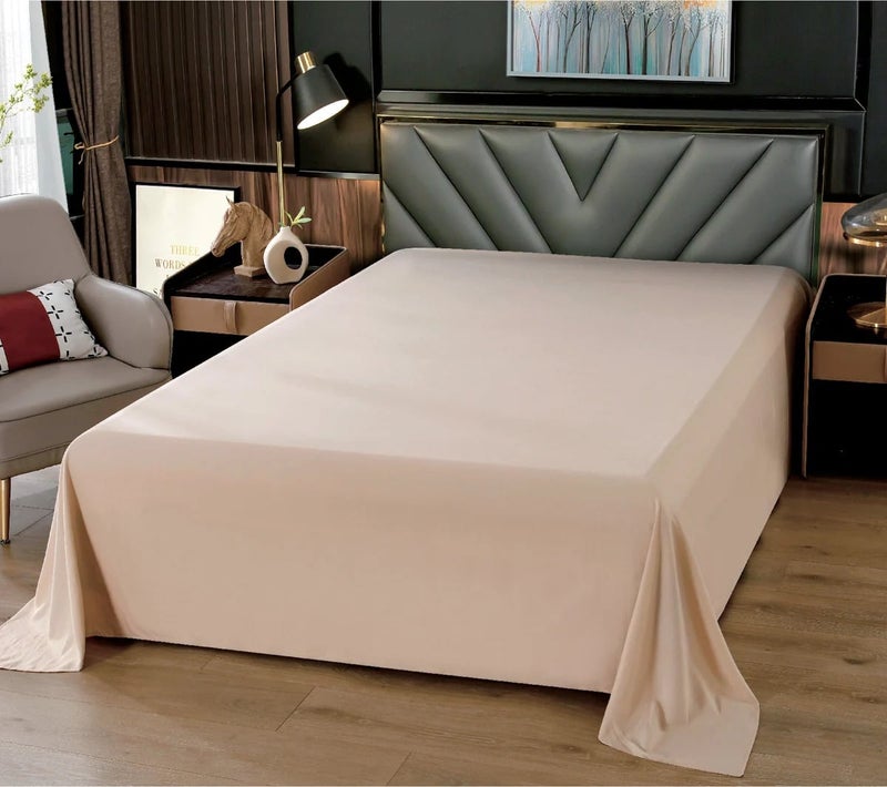 Nadav Summer Flat Sheet, Beige, Single & half Size, 230x170 cm