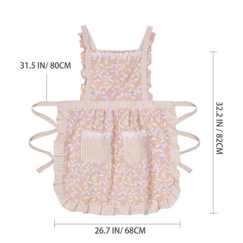 Aoomzoon Funny Aprons for Women with Pockets, Kitchen Cooking Grilling Bbq Cute Chef Apron, Mothers Day Birthday Gifts for Women (Brown/Leaf) - Image 5