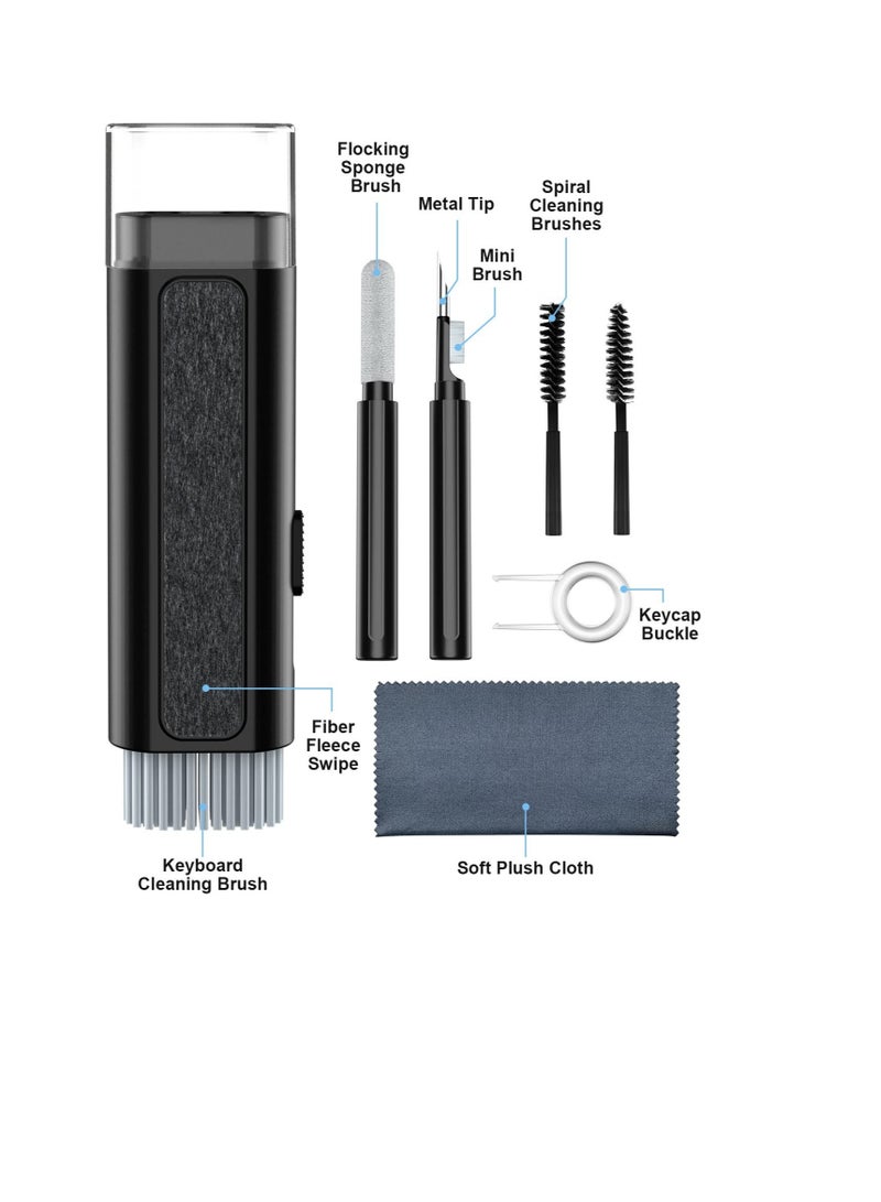 KASTWAVE 8 in 1 Cleaner Kit for Airpod, Earphone Cleaner Kit, Cleaning Pen with Brush, Multifunctional Cleaning Kit for Keyboard, Airpods, Computer, Laptop (Black) - Image 2