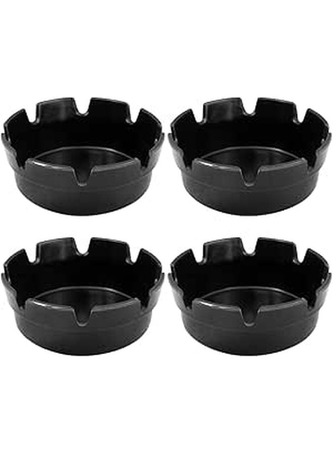 Black Plastic Ashtray with 8 Slots for Indoor Outdoor Use Tabletop Car Smoke Organizer - Image 1