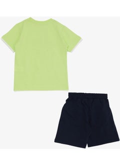 Breeze Boy Shorts Set Cute Free Skateboarder Puppy Printed 2-6 Years, Pistachio Green  - Image 2