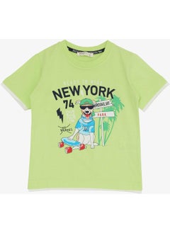 Breeze Boy Shorts Set Cute Free Skateboarder Puppy Printed 2-6 Years, Pistachio Green  - Image 5