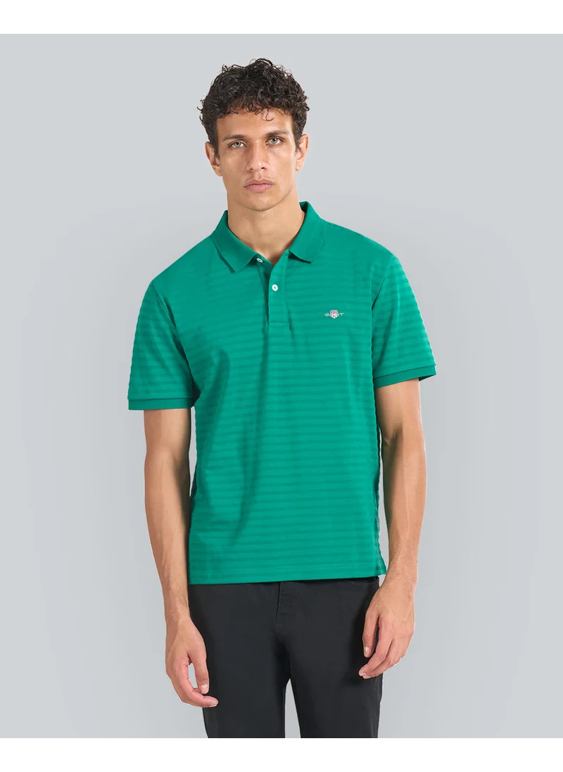 غانت Textured Striped Polo Shirt