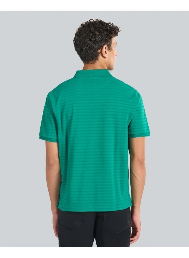 GANT Textured Striped Polo Shirt