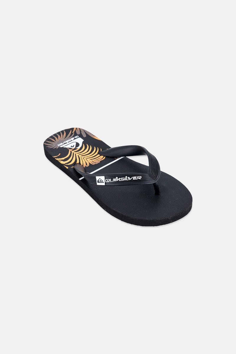 QUIKSILVER Kids Boy Brand Logo Slip On Slippers, Black - Image 1