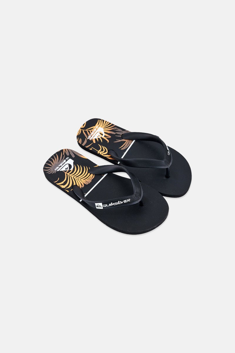 QUIKSILVER Kids Boy Brand Logo Slip On Slippers, Black - Image 4