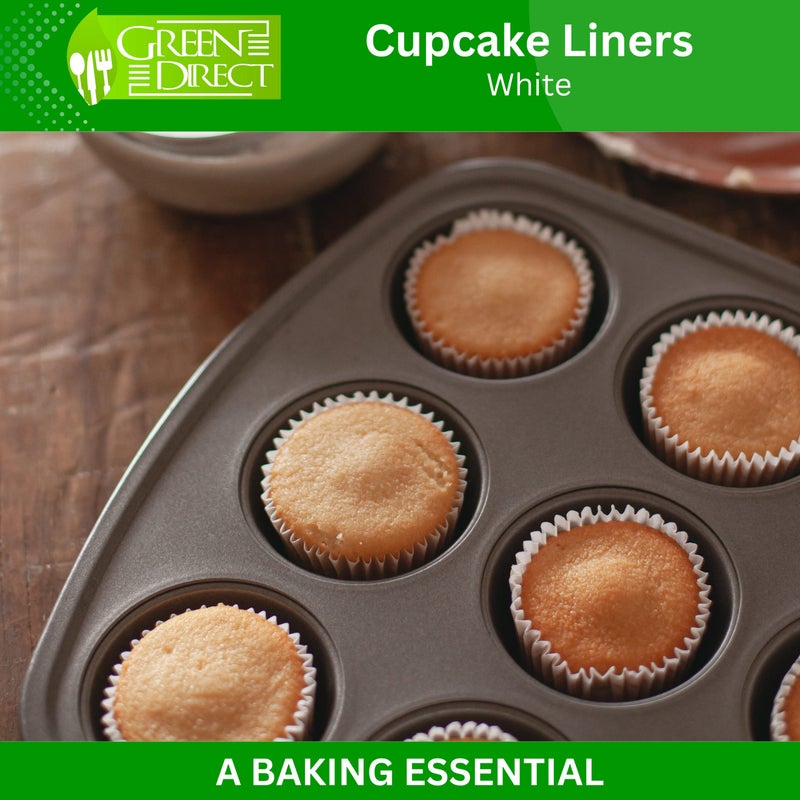 Green Direct Cupcake Liners - Standard Size Cupcake Wrappers to use for Pans or carrier or on stand - White Paper Baking Cups Pack of 500 - Image 3