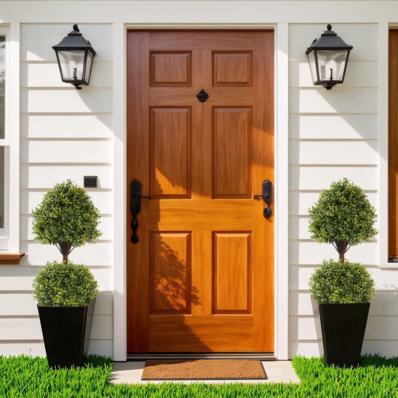 THE BLOOM TIMES 40" Tall Artificial Boxwood Double Ball Topiary Trees, UV Resistant Large Fake Potted Plants for Outdoor Planter, Realistic Faux Bushes Shrubs for Front Porch Outside Decor Set of 2 - Image 2