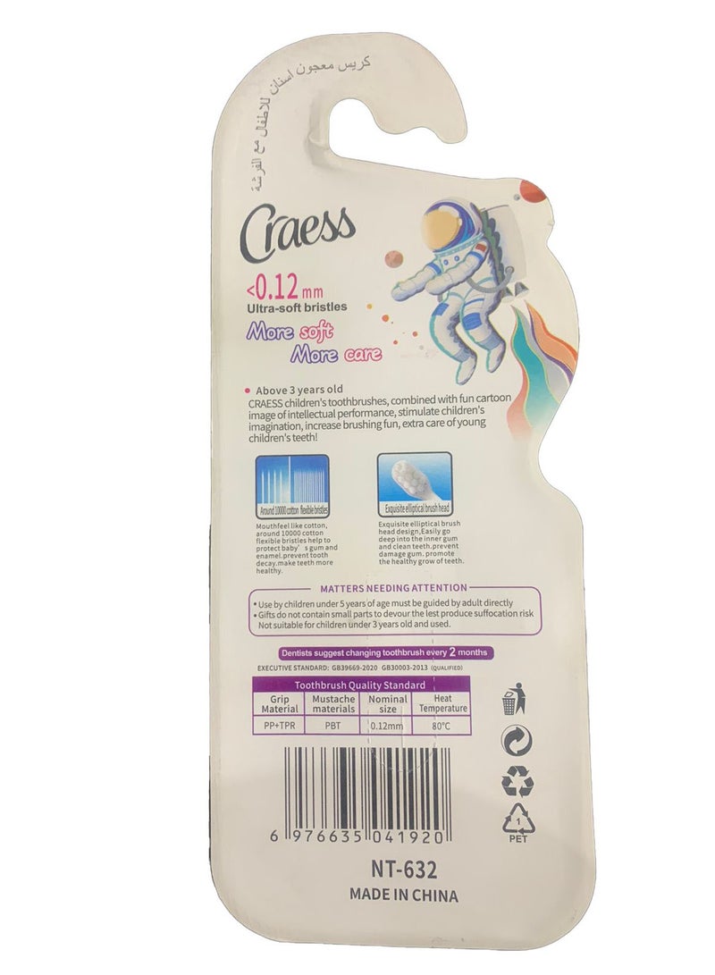Craess Toothbrush  Ultra Soft Bristles For Kids With Toothbaste - Image 2