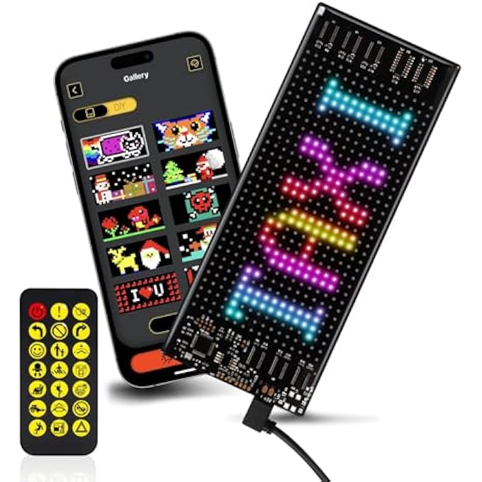 KASTWAVE Led Signs For Car Smarter App Control Upgraded Lamp Beads 7X3 Flexible Led Matrix Panel 50 Bluetooth Control Usb 5V Diy Programmable Led Sign For Taxi Car Accessories - Image 1