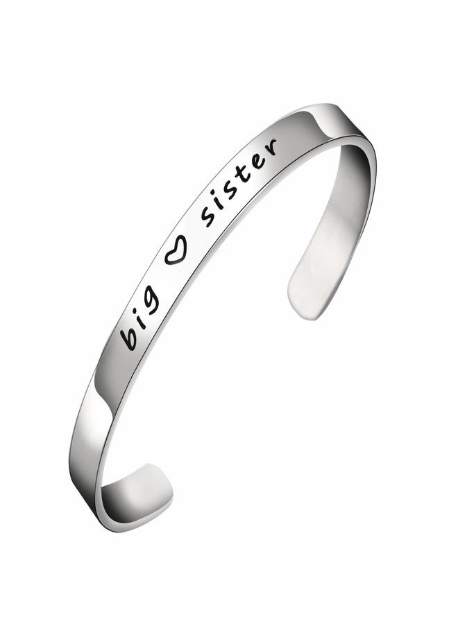 BESPMOSP Stainless Steel Sisters Cuff Bangle - 3PC Big Middle Little Sis - Adjustable, Unique Gift for Women & Girls - Image 2