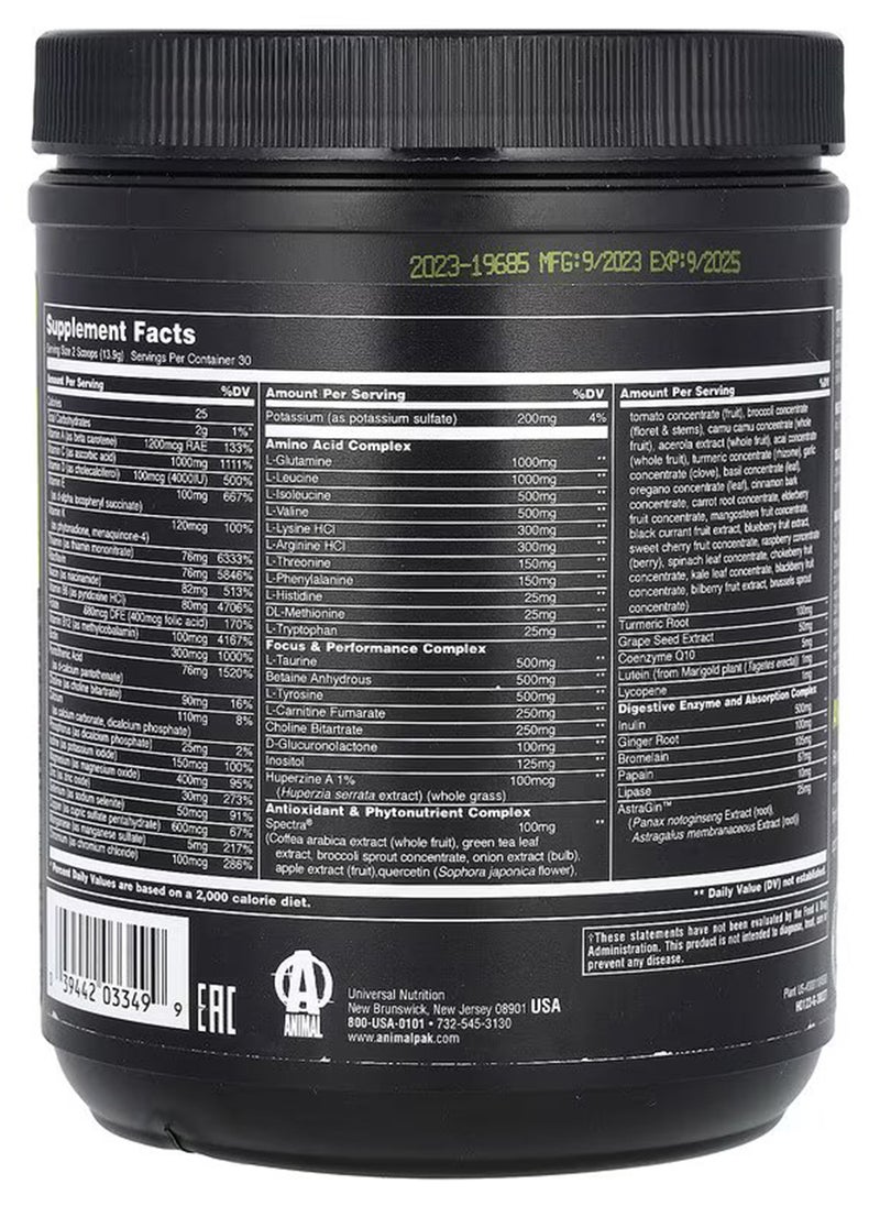 UNIVERSAL Animal Pak Powder 417G Fruit Punch (14.7Oz)  - Image 2