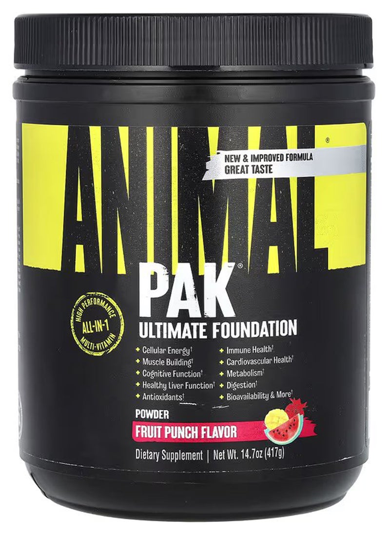 UNIVERSAL Animal Pak Powder 417G Fruit Punch (14.7Oz)  - Image 1