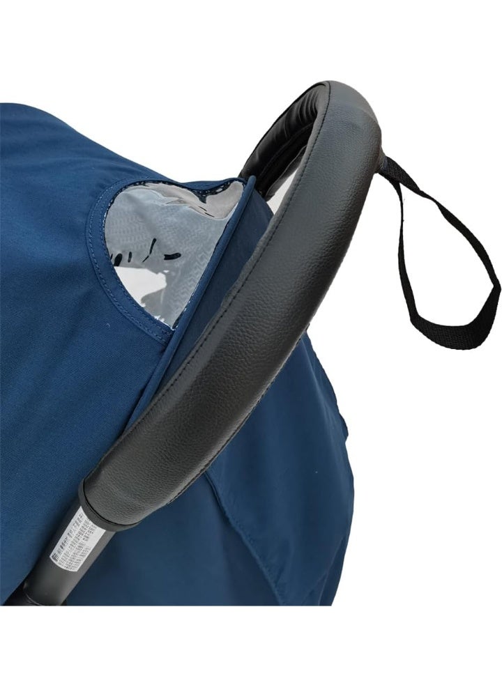 Baby Stroller Handle PU Leather Cover, Pram Handle Protective Cover, Stroller Accessories Compatible with , with Wrist Strap Hole - Image 2