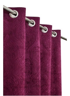 Homefab India Homefab India 2 Piece Velvet Long Door Curtains - 9 feet, Wine  - Image 1
