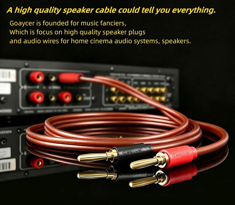 Goaycer Speaker Wire with Banana Plugs,14 Gauge Speaker Cables, Oxygen-Free Copper(OFC)，2 Pack/10Feet - Image 5