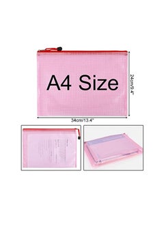 Generic 15 Pcs Mesh Zipper File Bags Mesh Zipper Pouch,  File Folders, Waterproof Zipper Bags, 5 Colors A4 Size Plastic Document Pouch for Travel Storage, School Supplies, Office Appliances  - Image 2