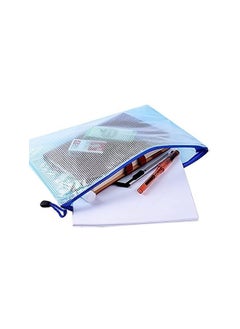 Generic 15 Pcs Mesh Zipper File Bags Mesh Zipper Pouch,  File Folders, Waterproof Zipper Bags, 5 Colors A4 Size Plastic Document Pouch for Travel Storage, School Supplies, Office Appliances  - Image 5