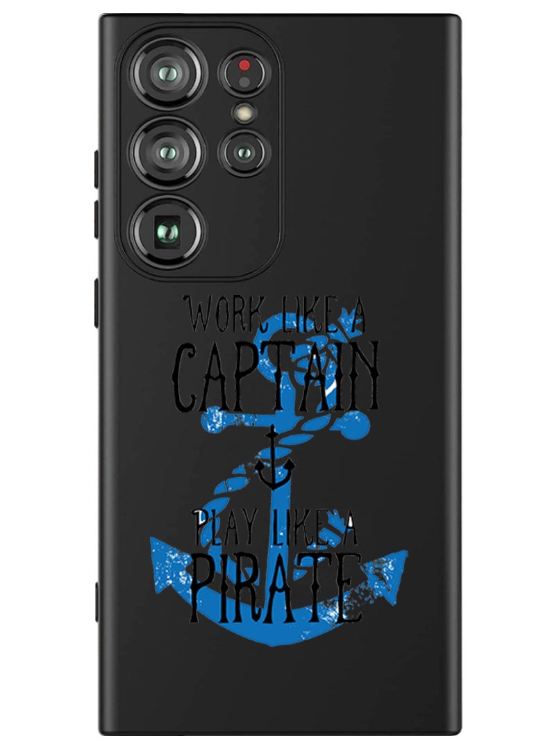 Theodor Protective Slim Fit Case Liquid Silicone Cover with Full Body Protection Anti-Scratch Shockproof Case For Samsung Galaxy S24 Ultra (Black) - Work like a Captain  - Image 1