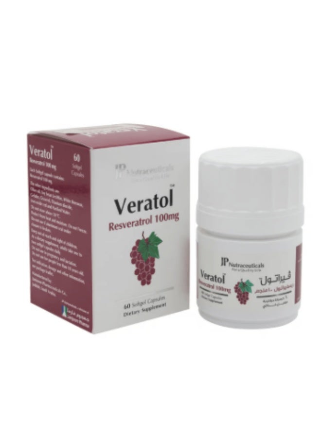 JP Nutraceuticals Veratol 60 Softgel Capsules  - Image 2