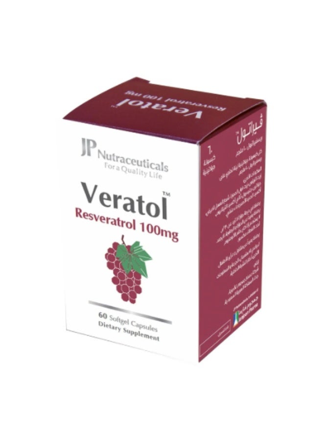 JP Nutraceuticals Veratol 60 Softgel Capsules  - Image 1