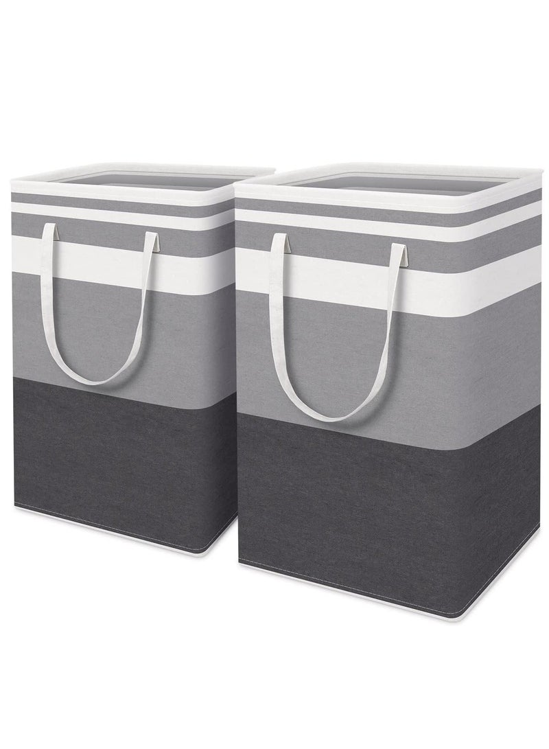 DUNISO 2-piece Laundry Basket Foldable, Large Laundry Bag,Hamper with Carry Handles,Storage Basket Hamper for Toys Clothes Bedroom  - Image 1