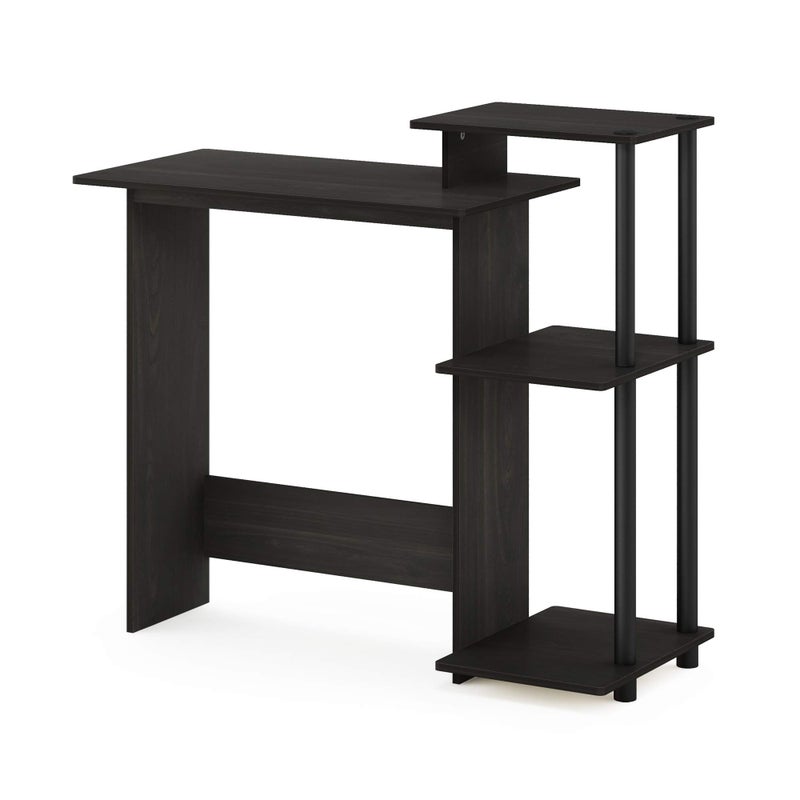 Furinno Furinno Efficient Home Laptop Notebook Computer Desk with Square Shelves EspressoBlack 