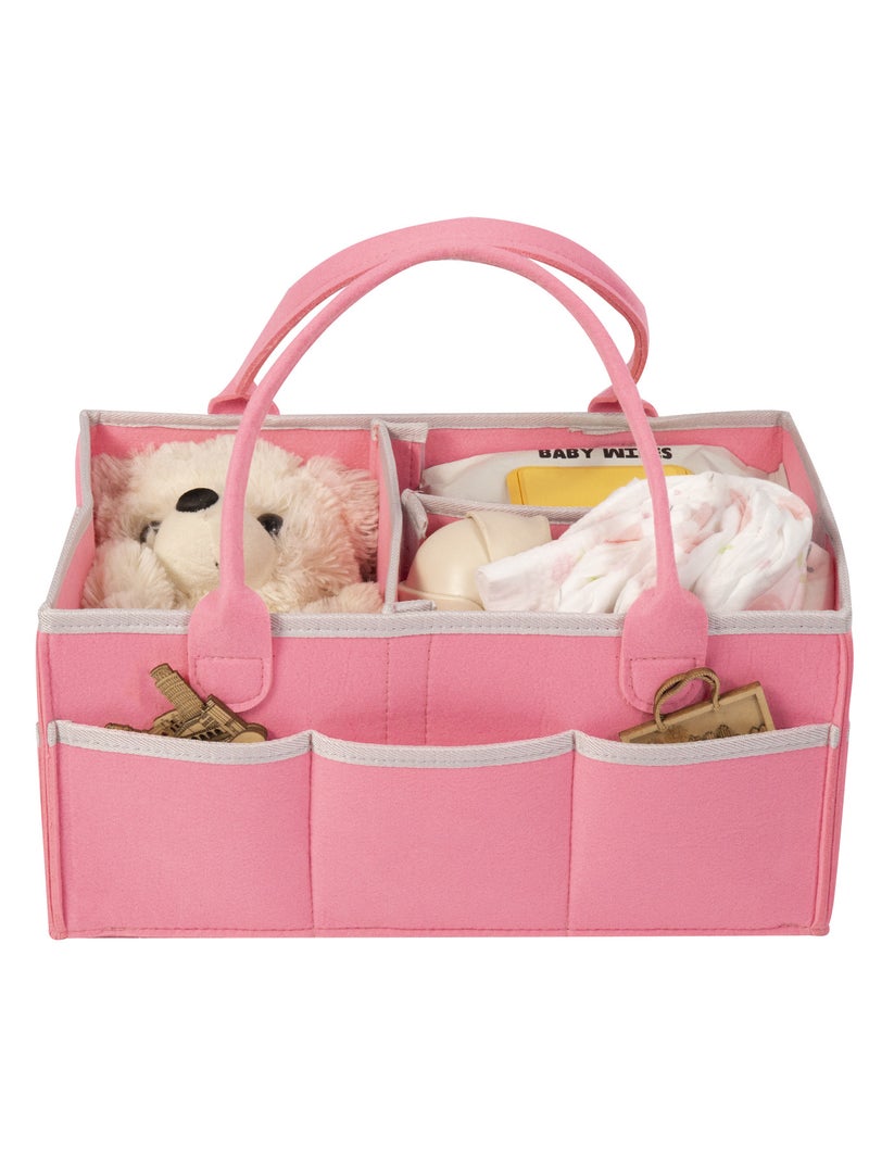 Convertible Felt Diaper Tote Pink edging (thickened) 