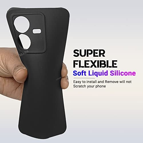 LIRAMARK Silicone Soft Back Cover Case for Vivo Y22 / Vivo Y22s (Black) - Image 4