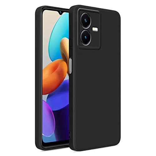 LIRAMARK Silicone Soft Back Cover Case for Vivo Y22 / Vivo Y22s (Black) - Image 1