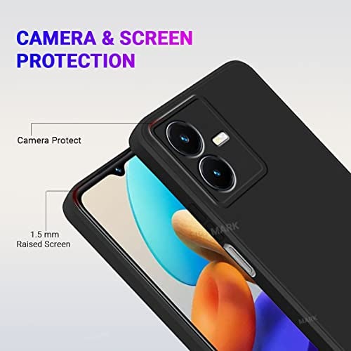 LIRAMARK Silicone Soft Back Cover Case for Vivo Y22 / Vivo Y22s (Black) - Image 3