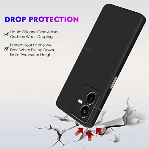 LIRAMARK Silicone Soft Back Cover Case for Vivo Y22 / Vivo Y22s (Black) - Image 5