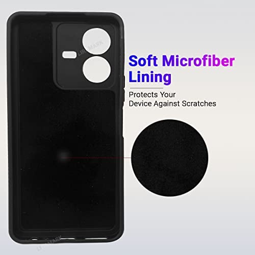 LIRAMARK Silicone Soft Back Cover Case for Vivo Y22 / Vivo Y22s (Black) - Image 2