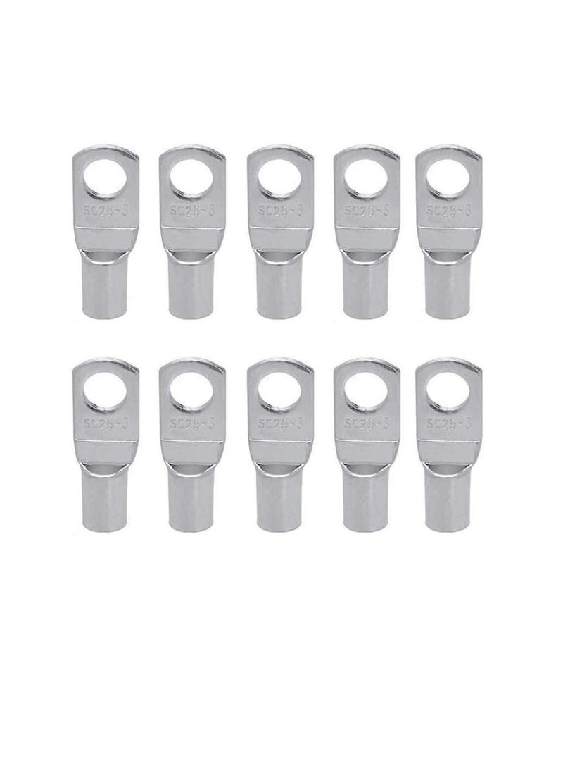 Copper Cable Lugs 10Pcs Set Wire Terminals Connector Cable lugs Ring Battery SC Terminals for Marine Solar Automotive Electric Home Applications etc.  Hole Size 8mm Cable Size 50mm  - Image 1
